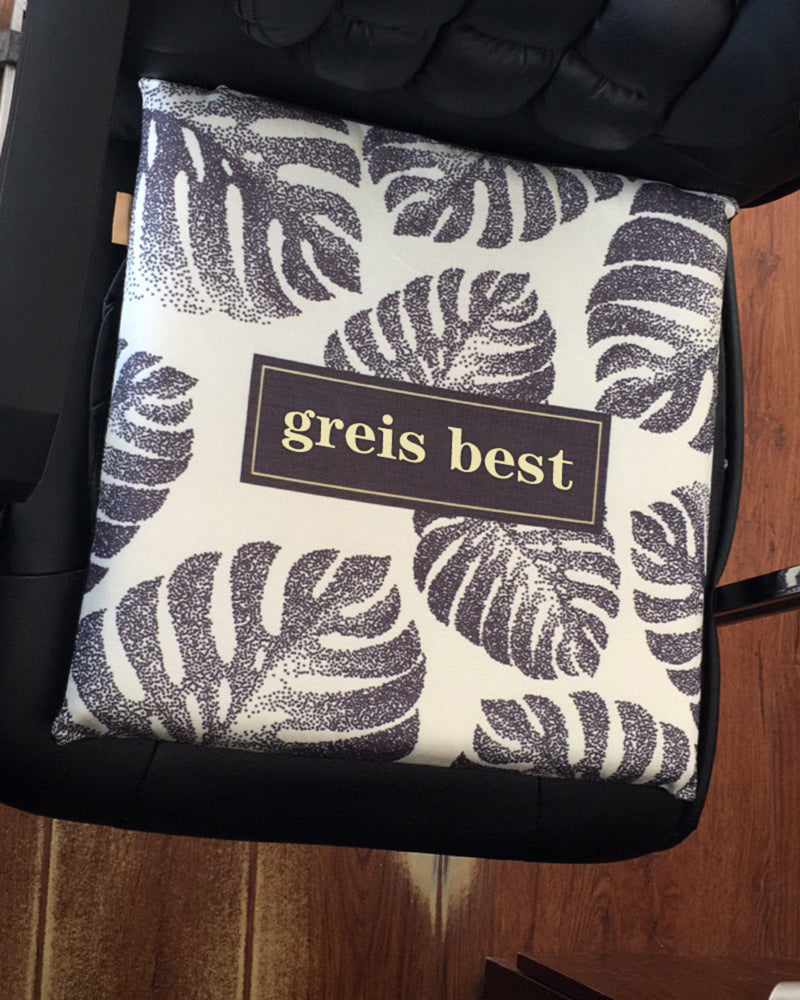 greis best seat cushion, back cushion, chair cushion, memory foam cushion, leaf pattern non-slip cushion, non-slip rubber back side