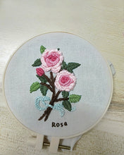 Load image into Gallery viewer, SQIALOUN embroidery design, handmade needlework, with round frame

