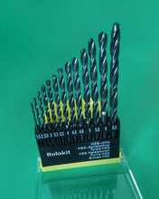 Load image into Gallery viewer, Rolokit Bits for hand drills,13 Piece M2 HSS with Titanium Nitride Coating
