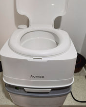 Load image into Gallery viewer, Aowoo portable toilet, outdoor portable toilet-1, travel toilet with beverage | 3-way portrait | rotating tour, suitable for exploration, boating, travel and road trips
