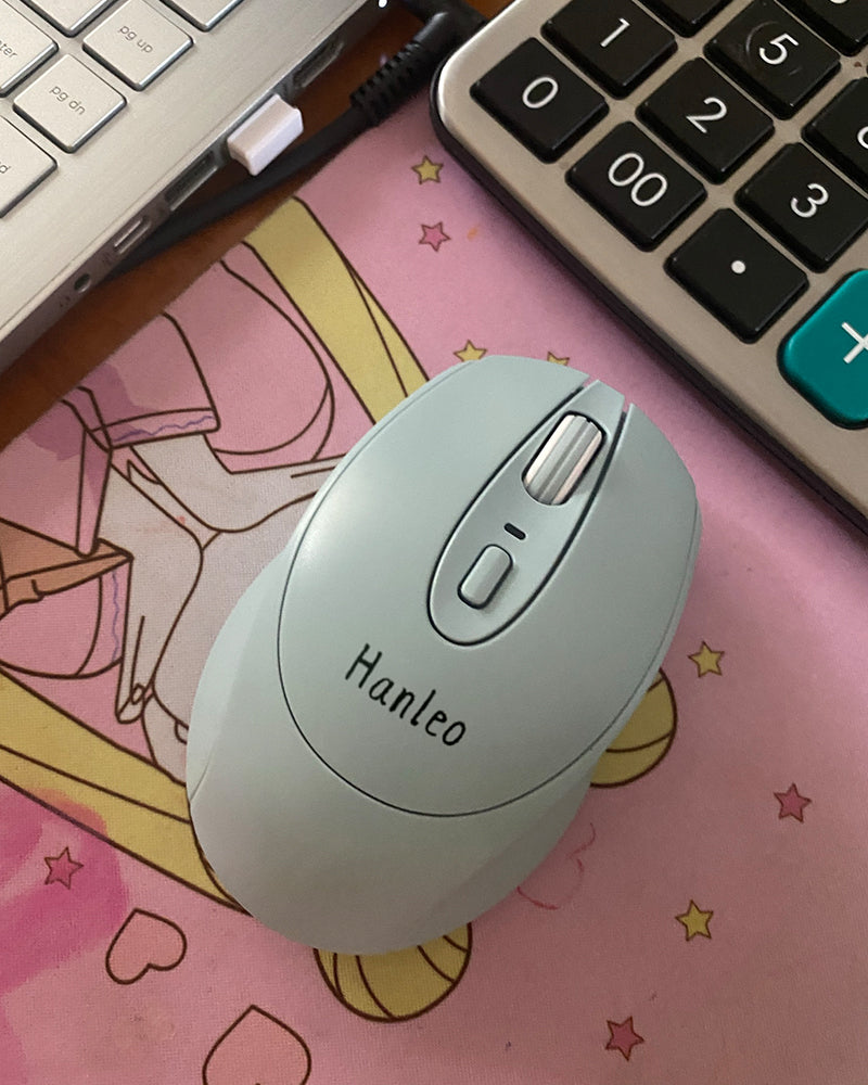 Hanleo wireless computer mouse-ergonomic shape, suitable for right-handed or left-handed use, micro-precision scroll wheel and USB unified receiver, suitable for computers and laptops