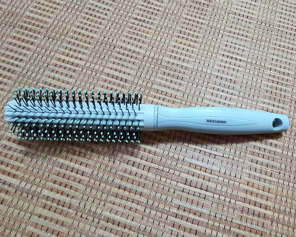 MBAGWMH hair comb, roller round comb, with soft nylon hair for men and women, used for styling, lifting, plumping, curly thin hair, bangs, beards