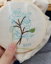 Load image into Gallery viewer, SQIALOUN embroidery design, handmade needlework, with round frame
