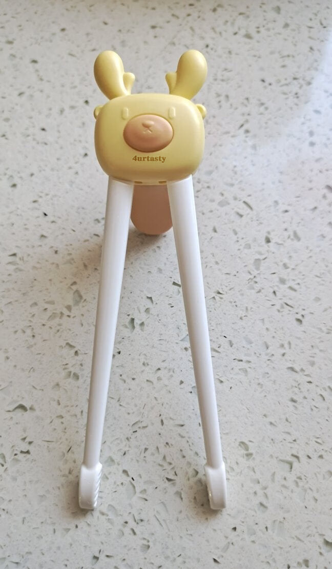 4urtasty Training chopsticks, children's chopsticks, equipped with a connectable learning chopstick assistant