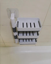 Load image into Gallery viewer, AQOOA soap Dish Holder for Shower, Bathrom 3 Tier with Hooks Adhesive Wall
