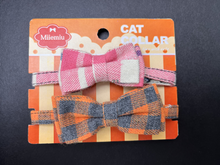 Load image into Gallery viewer, Miiemiu 2 Pack Cat Collar with Movable Bowtie, Cat Bowtie Plaid Patterns, Breakaway Buckle Safety Kitty Collar with Tiny Bell, Adjustable Pet Collar for Cats and Puppies
