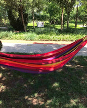 Load image into Gallery viewer, 2nd-Selection Hammocks Portable Camping,Comfortable Fabric Hammock with Two Anti Roll Balance Beam and Sturdy Metal Knot Tree Straps
