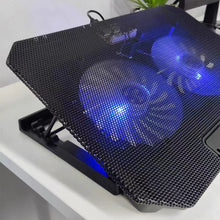 Load image into Gallery viewer, CULCEOXB Laptop Cooling Pad with Adjustable Height Two 5.1 Inches Fan 2 USB Ports Suitable

