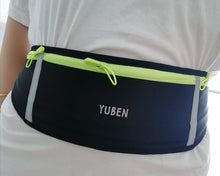 Load image into Gallery viewer, YUBEN waist bag, slim running belt waist bag, hiking fitness cycling fitness waist bag, reflective running belt, iPhone XS, XR, 7 8 Plus jogging pocket belt, running travel money mobile phone holder
