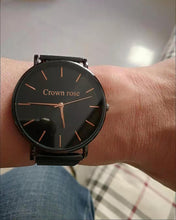 Load image into Gallery viewer, Crown rose Watch， Leather Ultra Thin Minimalist Business Casual Dress Watches
