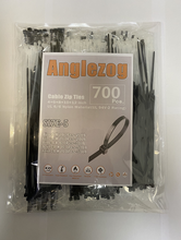 Load image into Gallery viewer, Anglezog cable ties, high tensile strength, with self-locking adjustable durable nylon ties
