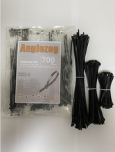 Load image into Gallery viewer, Anglezog cable ties, high tensile strength, with self-locking adjustable durable nylon ties
