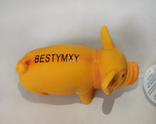 Load image into Gallery viewer, BESTYMXY 6.5 inch medium-sized pig dog toy interactive dog latex rubber cube squeeze grunt play
