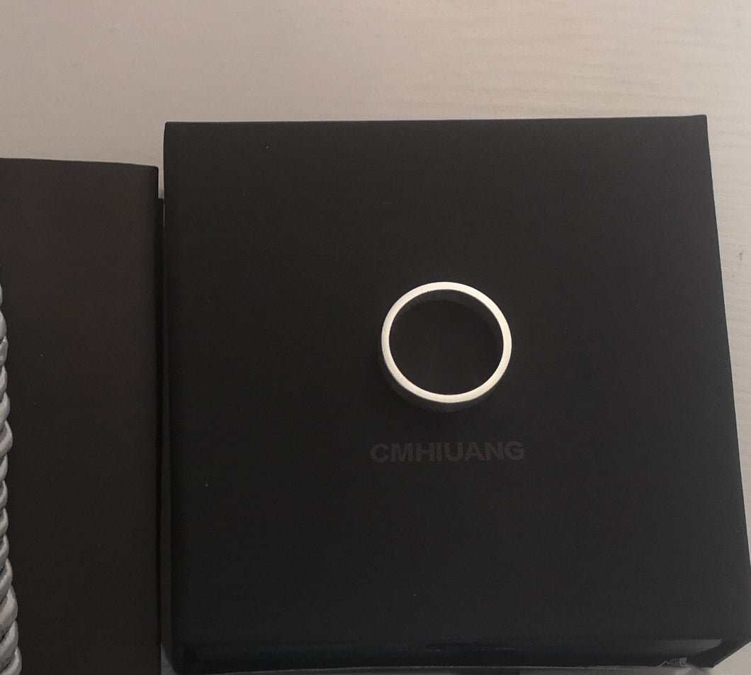 CMHIUANG Ring, Sterling Silver Ring High Polished Dome Waterproof and Comfortable