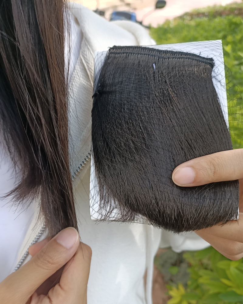 GUOXUEKM wig hair piece, women's wig pad, real hair roots, invisible, no trace, fluffy mini hair piece