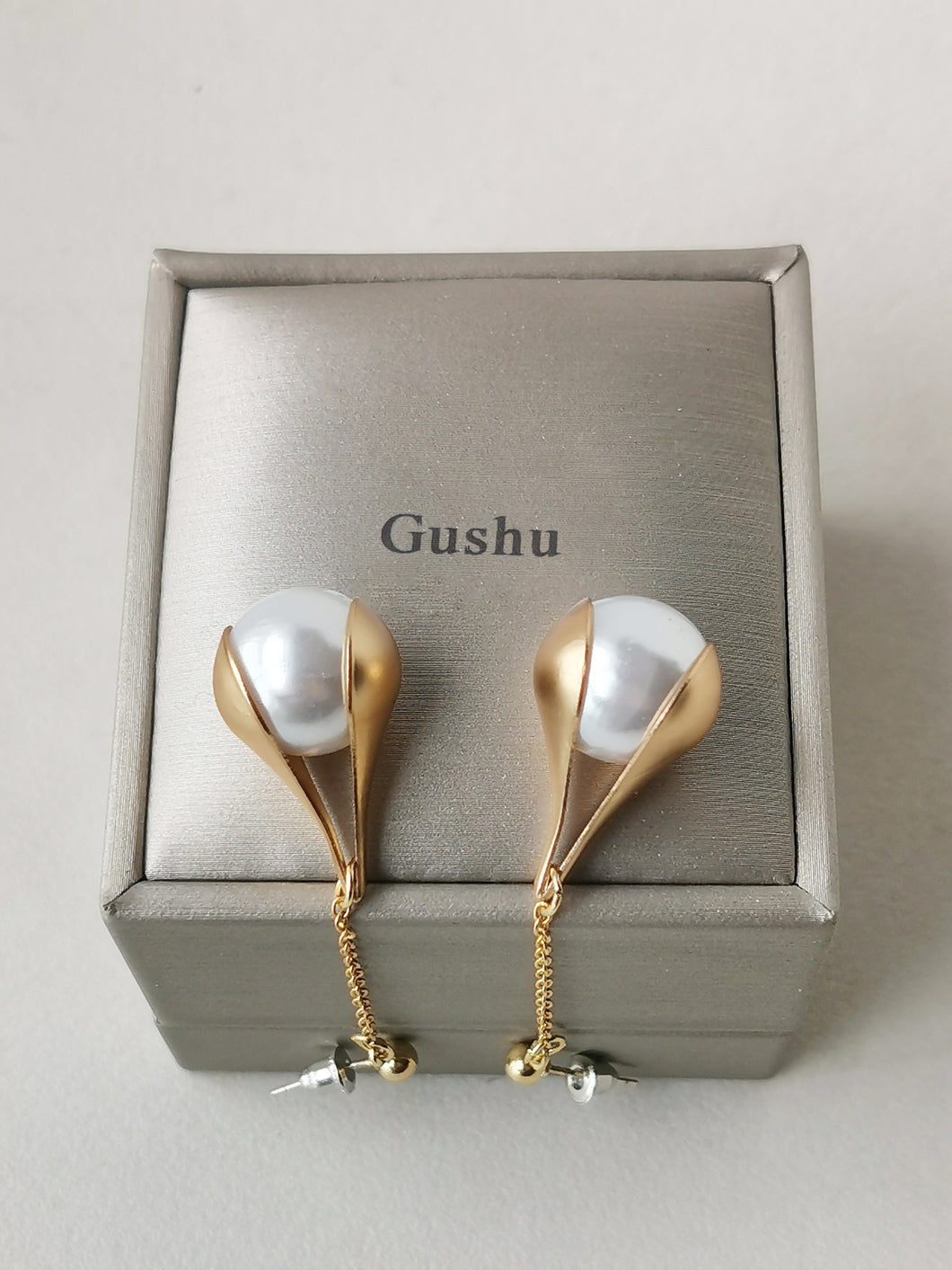 Gushu ear-rings,Handpicked AAA+ Quality Freshwater Cultured Pearl Earrings Dangle Stud Pearl Earrings