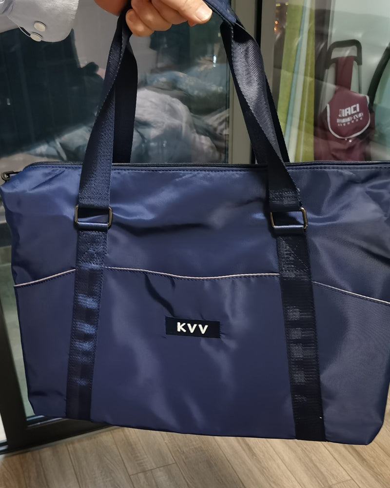 KVV Travelling Bags, Water Repellency Travel Duffle Bag Foldable for Men Women, Navy blue