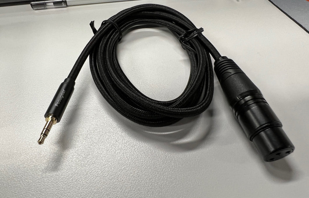 Posugear Microphone cable, audio connection, connector, black