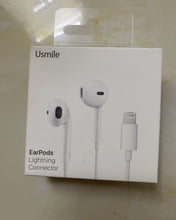 Load image into Gallery viewer, Usmile headset, lightning connector earplugs/earphone wired headset, with built-in microphone and volume control, compatible with Apple iPhone 12/11/11 Pro/X/7/7 8 Plus [Apple MFi certified] plug and play
