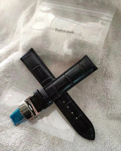 Load image into Gallery viewer, haiwave watch strap, crocodile pattern leather, release leather strap, 16mm, 18mm, 19mm, 20mm, 21mm, 22mm, 23mm or 24mm standard or long

