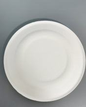 Load image into Gallery viewer, Disposable pulp bowl plates, round plates 10 organic bagasse plates made of natural sugarcane fiber-environmentally friendly, heavy-duty disposable plates, suitable for parties, dining and daily use
