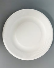 Load image into Gallery viewer, Disposable pulp bowl plates, round plates 10 organic bagasse plates made of natural sugarcane fiber-environmentally friendly, heavy-duty disposable plates, suitable for parties, dining and daily use
